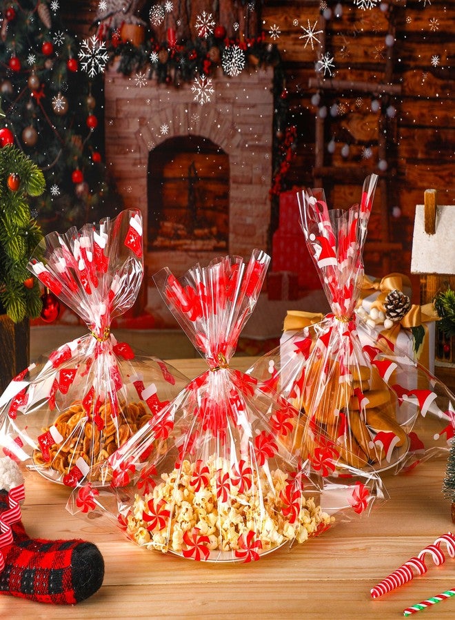 Yexiya 24 Pcs Christmas Cellophane Cookie Tray Bags 15" x 18" Clear Cello Serving Tray Bags with Twist Ties for Cookie, Treats, Gift Wrap or Display Winter Xmas Theme Party Supplies(8 Styles) - Image 4